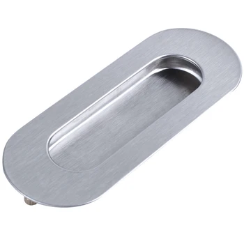 

4.7" Long Silver Tone Stainless Steel Sliding Door Cabinet Recessed Flush Pull