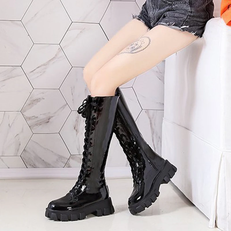 Women Knee High Boots For Woman 2020 Platform Thick Bottom Female Autumn Winter Non Slip Ladies Candy Colors Women