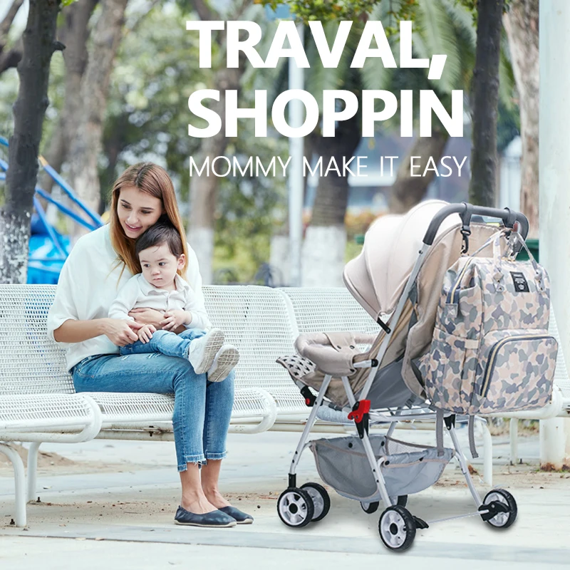 Lequeen Fashion Mummy Maternity Nappy Bag Large Capacity Nappy Bag Travel Backpack Nursing Bag for Baby Care Women's Fashion Bag