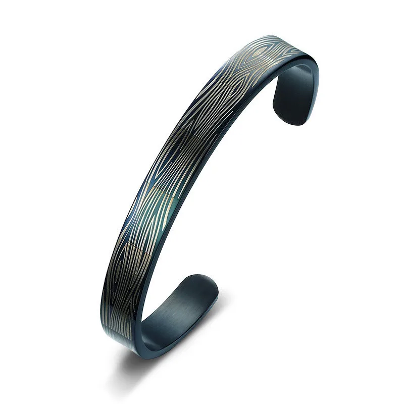 ZORCVENS модный браслет манжета браслет мужской крутой панк 9 мм широкий черный нержавеющая сталь мужской браслет ювелирные изделия