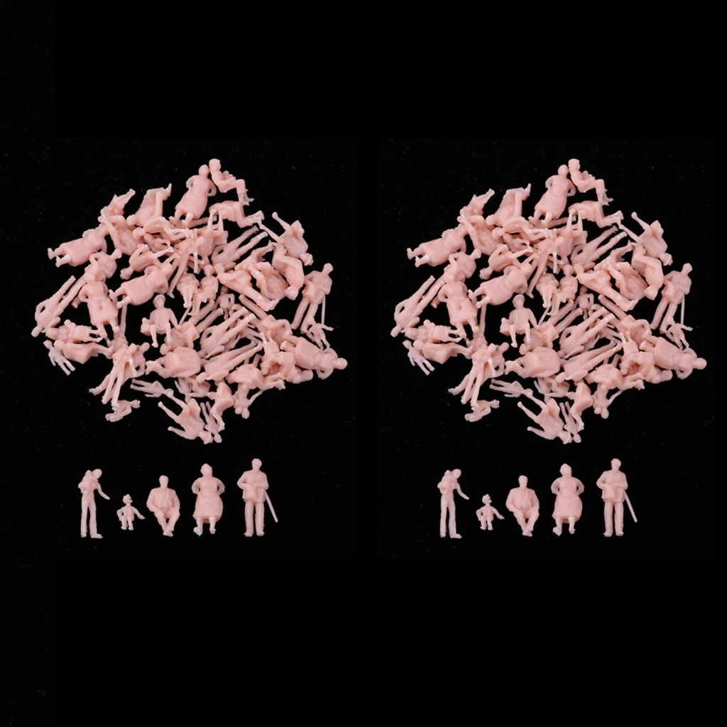 120pcs 1:87 HO Scale 15mm Human Unpainted People Figures ,Railway Street Models Sandtable Accessories
