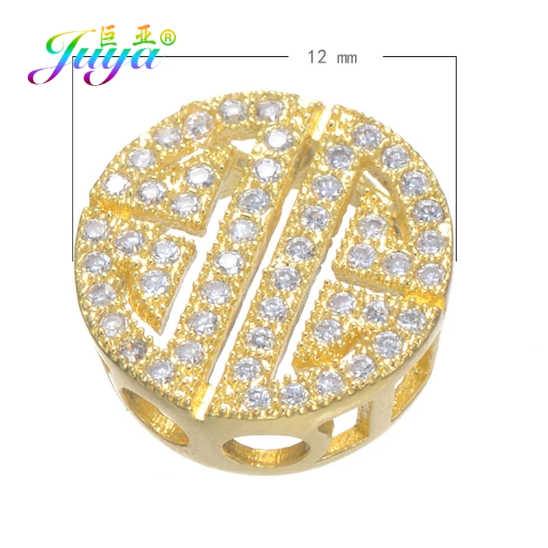 Gold Juya DIY микро проложить циркония аксессуары плавающие металлические разделители Квадратные бусины для женщин натуральный камень жемчуг Berloque Изготовление ювелирных изделий - Цвет: Gold