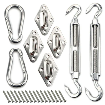 

Sail Shade Fixing Accessories Kit Fittings Garden Sailing Rods Poles Stainless Steel Hardware Kit Clip Hook Screws Parts