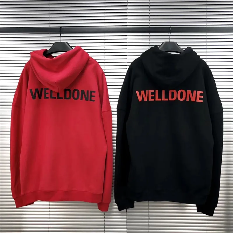 Onesize WELLDONE толстовка с капюшоном для мужчин и женщин 1:1 Высокое качество модные повседневные We11 Done пуловер толстовки