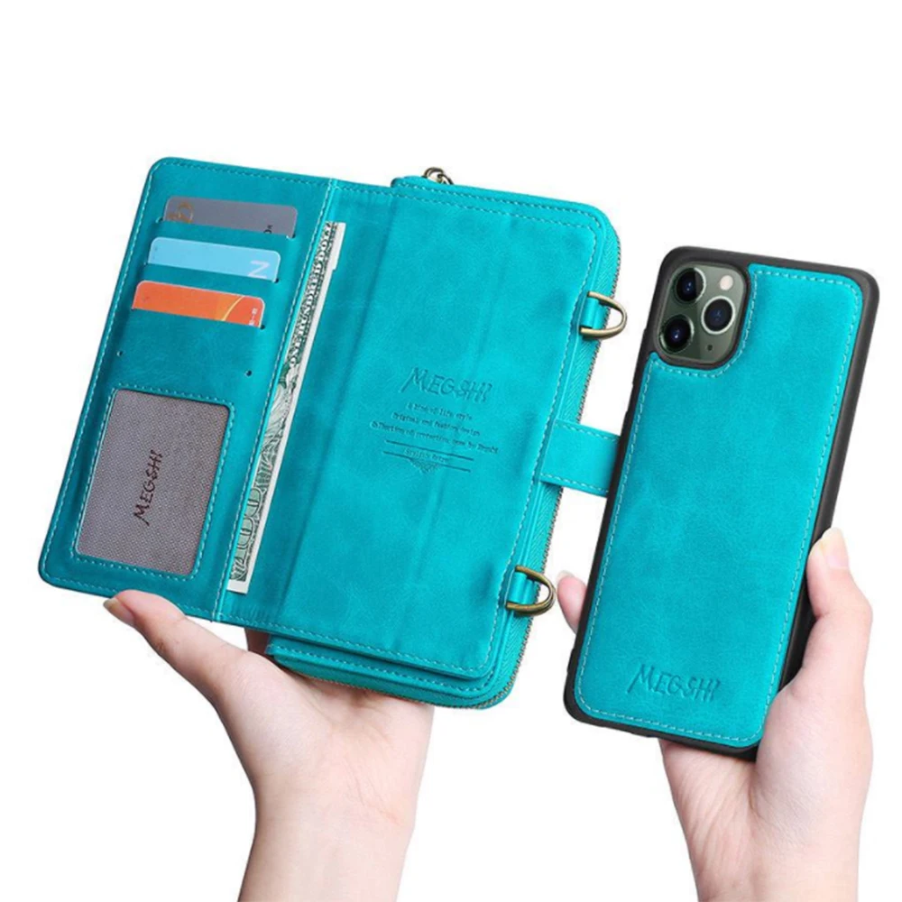 Retro Wallet Leather Case For Samsung Galaxy S21 Ultra S20 Plus Leather Case Cover Note 20 10 Plus S21 S10 Shoulder Lanyard Bag