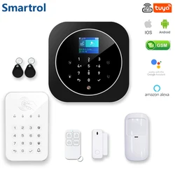 IOS Android APP WIFI GSM Alarm System Kit TFT LCD Touch Keyboard 11 Languages 433MHz Wireless Smart Remote Control Siren Sensor