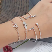 Европейская и американская мода простой браслет аксессуары элегантная атмосфера 4 шт. костюм женский стиль ins