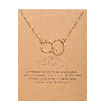 

17KM Gold Color Round Infinite Butterfly Necklace For Women Drop shipping Gift Necklaces With Card 2020 Fashion Jewelry
