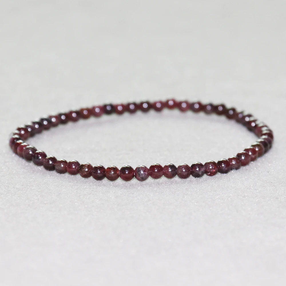 Натуральный гранатовый браслет 4 мм Мини браслет с драгоценным камнем натуральный камень Энергетический Браслет женские ювелирные изделия