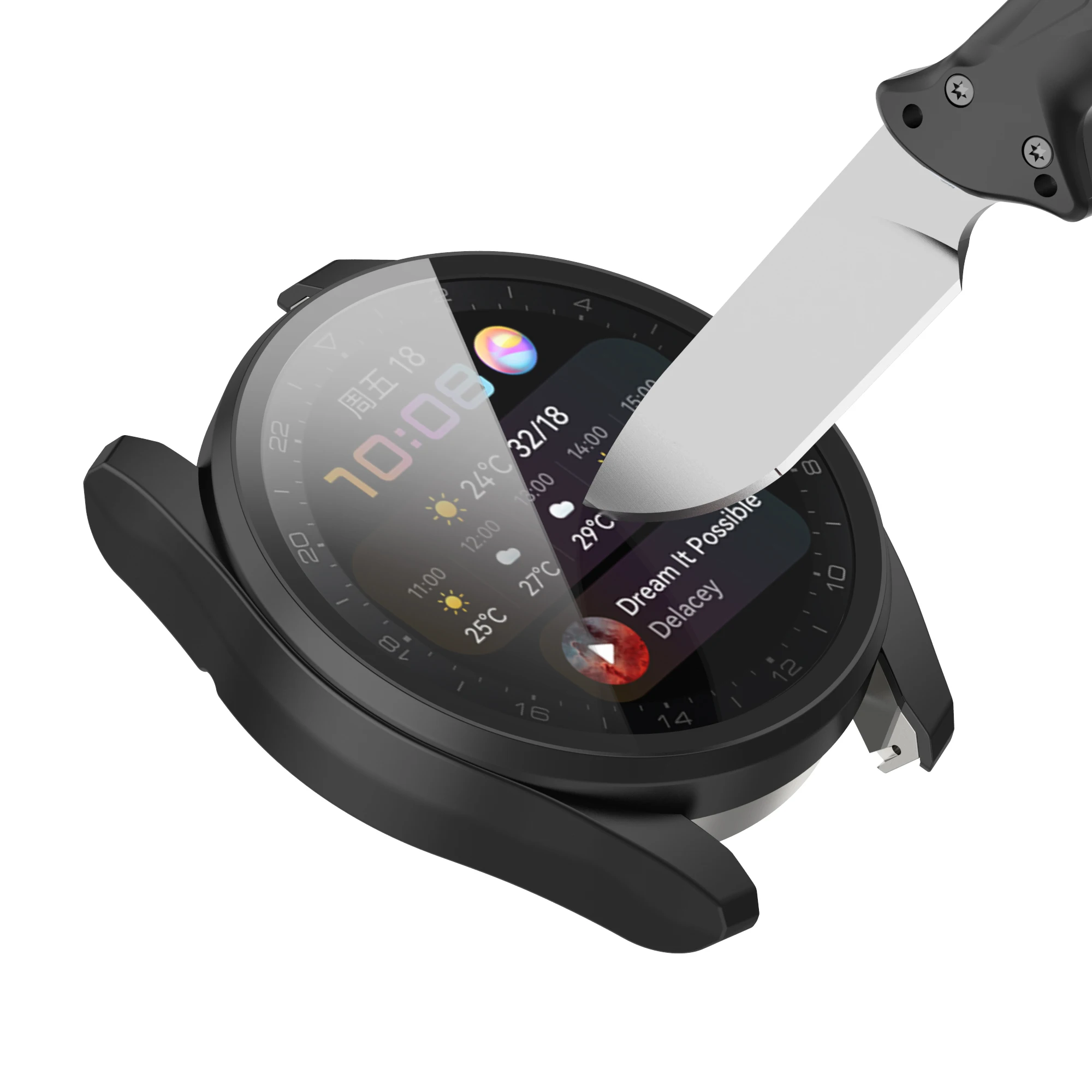 Protective Case for Huawei Watch 3 Watch Cover Tempered Glass Full Screen Protector for Huawei Wathc 3 Pro Smartwatch Shell