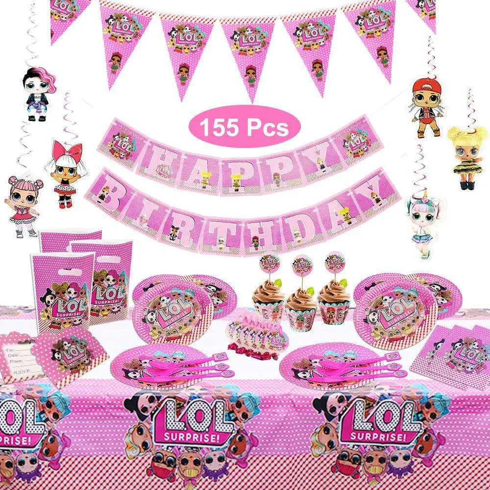 LOL SURPRISE Dolls Complete Party Decoration Birthday Balloons Mask Cupcake Plate Knife Fork Speaker Topper Tablecloth Toy | Дом и сад