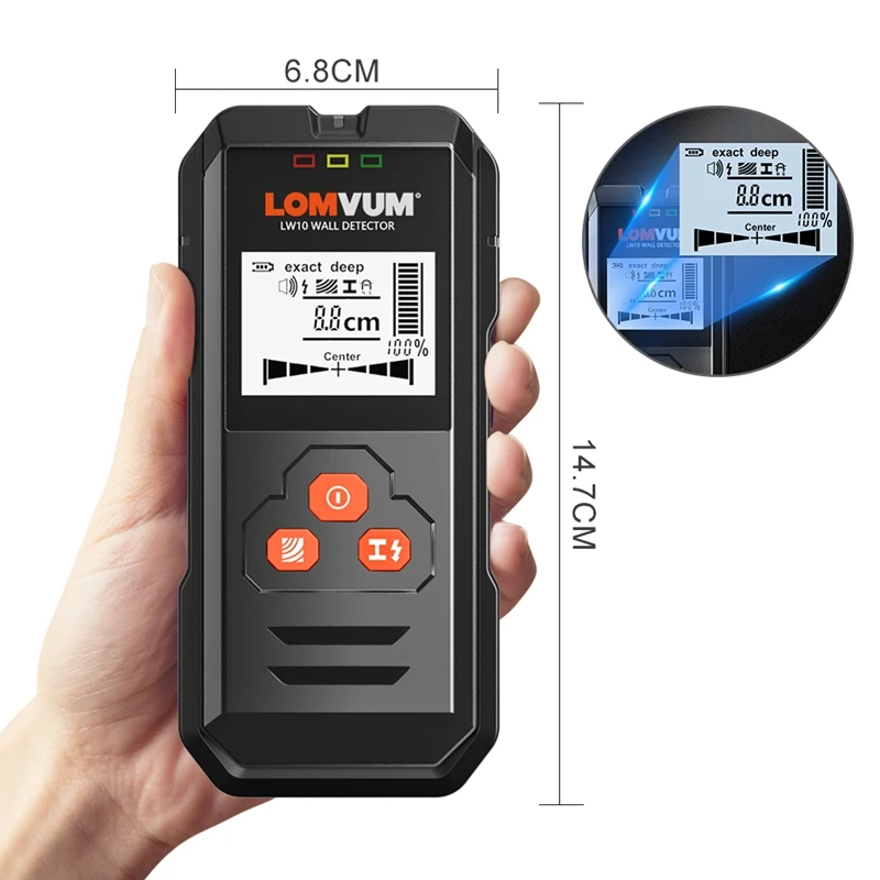 Kopen LOMVUM Multi functionele Digitale Muur Detector Metaal Hout AC Voltage Live Wire Handheld Detector LCD