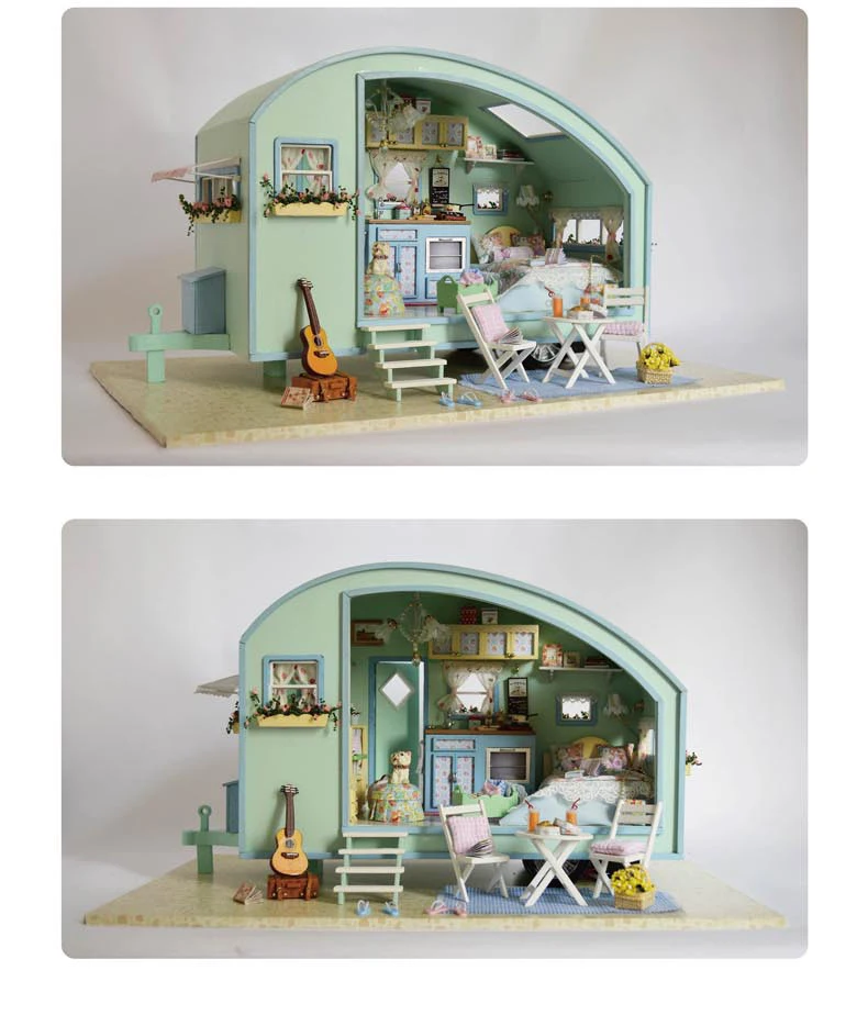 DIY Doll House Wooden Doll Houses Miniature dollhouse Furniture Kit Toys for Children Gift Time travel Doll Houses A-016