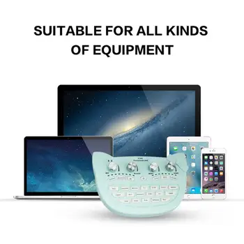 

V8 Professional Voice Changer Audio Mixer Phantom Sound Card For Recording DJ Stage Karaoke Music Live Broadcast