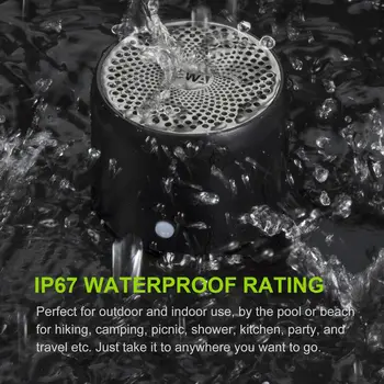 EWA A106 Pro Mini Bluetooth Speaker with Custom Bass Radiator, IPX7 Waterproof, Super Portable Speakers, Travel Case Packed 5