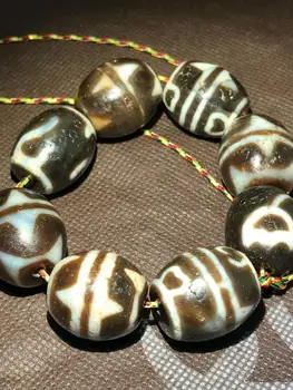 

LKbrother Talisman Treasure set of 8 Magic Tibetan old Agate Multi Symbol Big Daluo dZi Bead Pendant 4 DIY