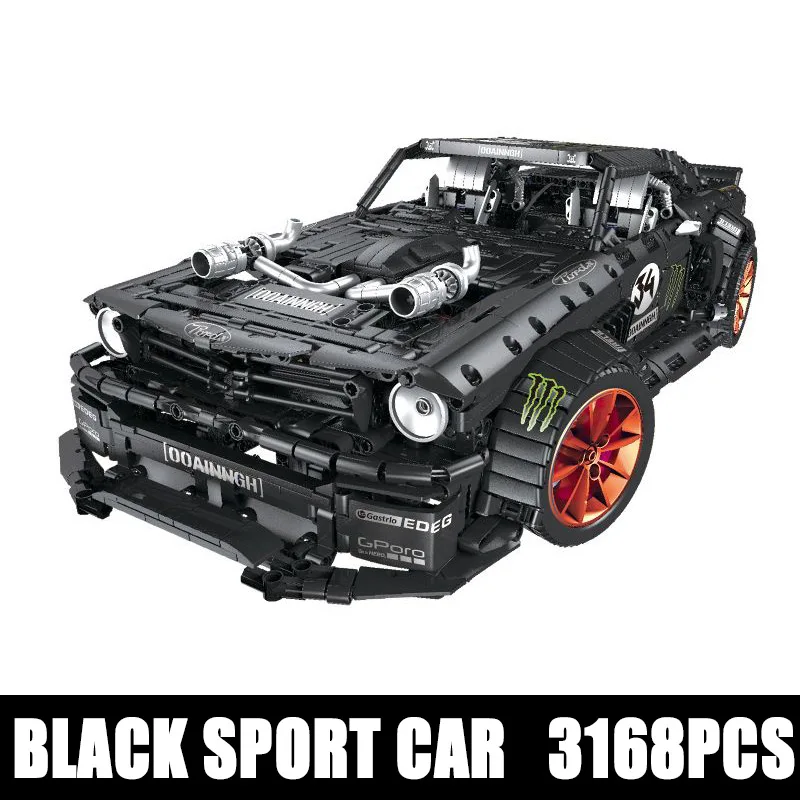 Новинка 1965 Ford Mustang Hoonicorn спортивный автомобиль fit Technic MOC-22970 fit 20102 строительные блоки кирпичи детские игрушки подарок - Цвет: 3168Pcs