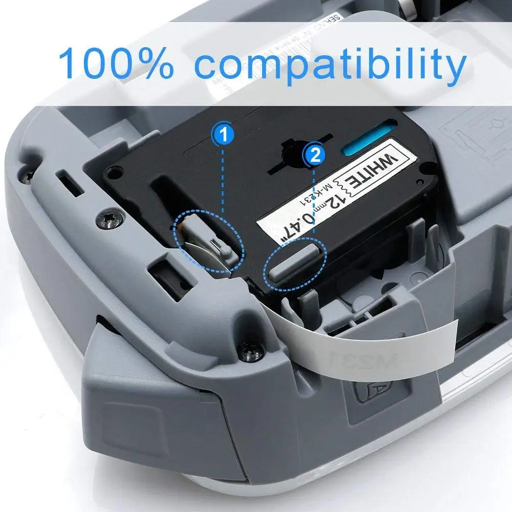 10 Buah MK231 M-K231 M231 Kompatibel untuk Brother P-touch Label Tape Bekerja untuk 12Mm (1/2