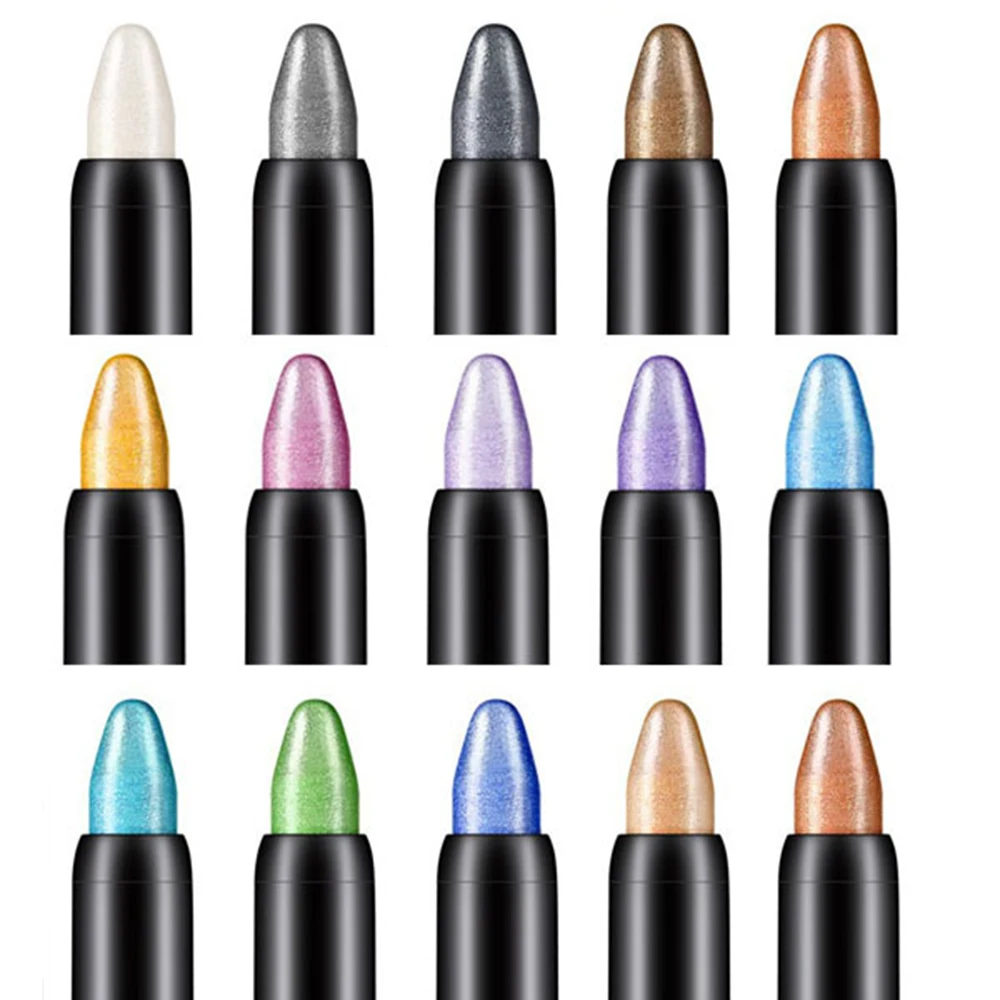 Pearlescent Silkworm Eyeshadow Pen Lasting Waterproof And Not Blooming Shiny Pearlescent Gel Pen 15 Color Eye Shadow Pen