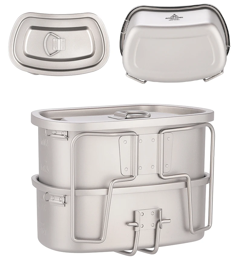 Keith Titanium Army Military Wasser Flasche Cup Topf Kantine Mess Kit W/Tasche