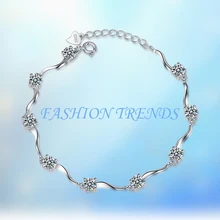 CAB021 925 Серебряный браслет для свадебные с кубическим Цирконом камень кулон браслет для женщин подарок