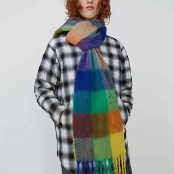 Winter Plaid Cashmere Scarf Fashion Shawl Colored Chequered Scarves Warm Students' Necks and Thicker bufanda invierno mujer