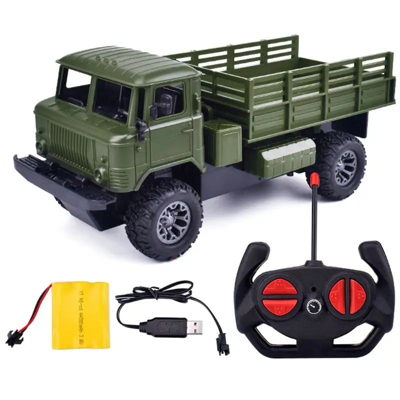 

1:20 2.4GHz Remote Control 4WD LED Light Off-Road Military Truck RC Car Vehicle R9UE