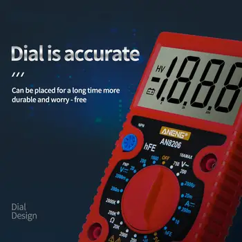 

Newest ANENG AN8206 Mini Digital Multimeter Buzzer Square Wave Output Ampere Voltage Ohm Tester Probe Electronic Multi Meter