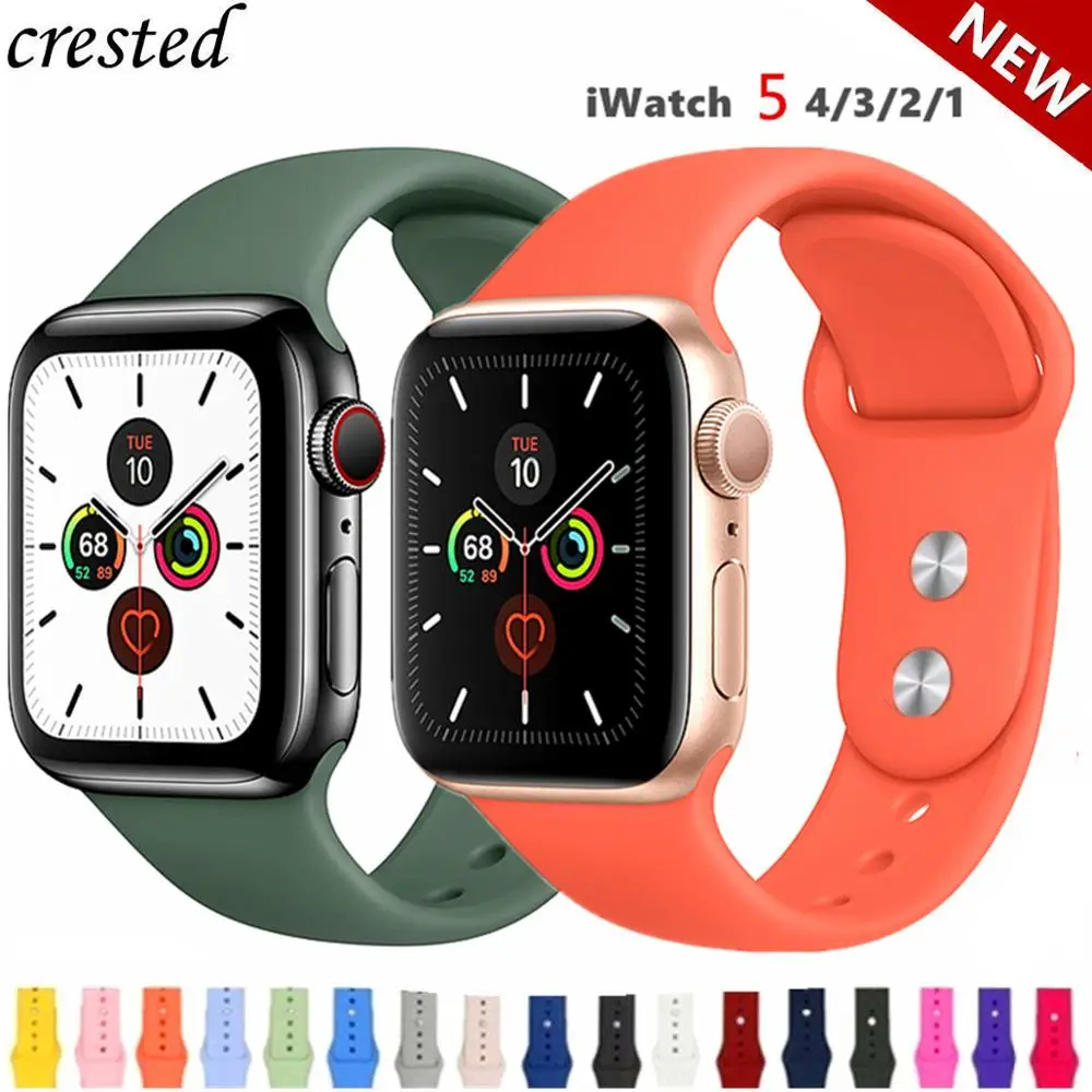 Силиконовый ремешок для apple watch band 42 мм/38 мм iwatch 4/3 Band 44 мм/40 мм спортивный браслет резиновый ремешок для apple watch 4 3 2 1