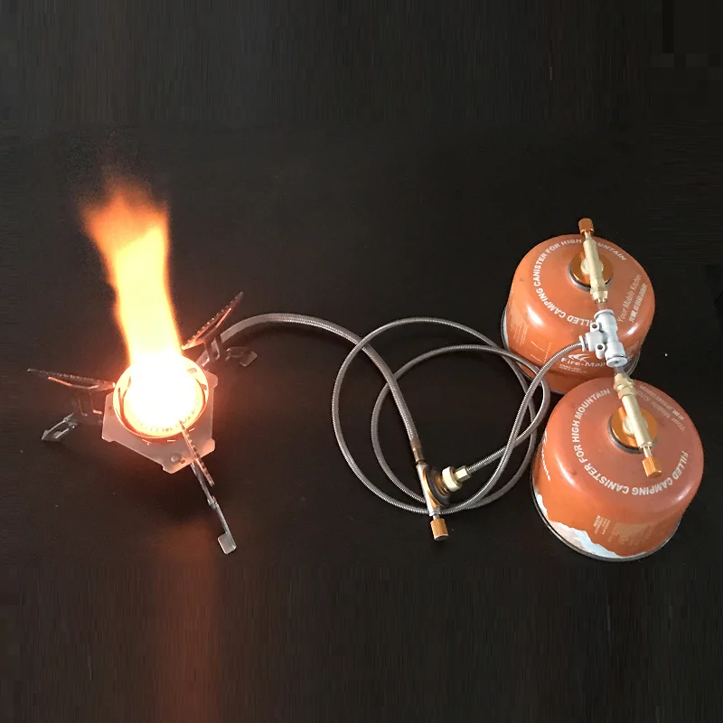 2 газовых бака до 1 горелки адаптер кемпинг открытый Заправка газа плиточный клапан Соединительная муфта Трубчатый Адаптер русская кухонная утварь