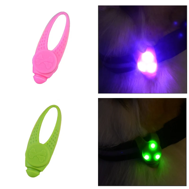 Safety Necklace Luminous Blinking Collar Dog LED Lamp Collars 1Pc Silicone Dog Harness Collar Glowing Pendant 8*2.5cm