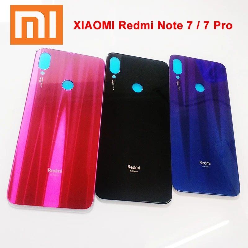 

Original Xiaomi Redmi Note7 Note 7 Pro phone cover Back Battery case Glass Rear Housing Cover Replacement For redmi note 7 pro
