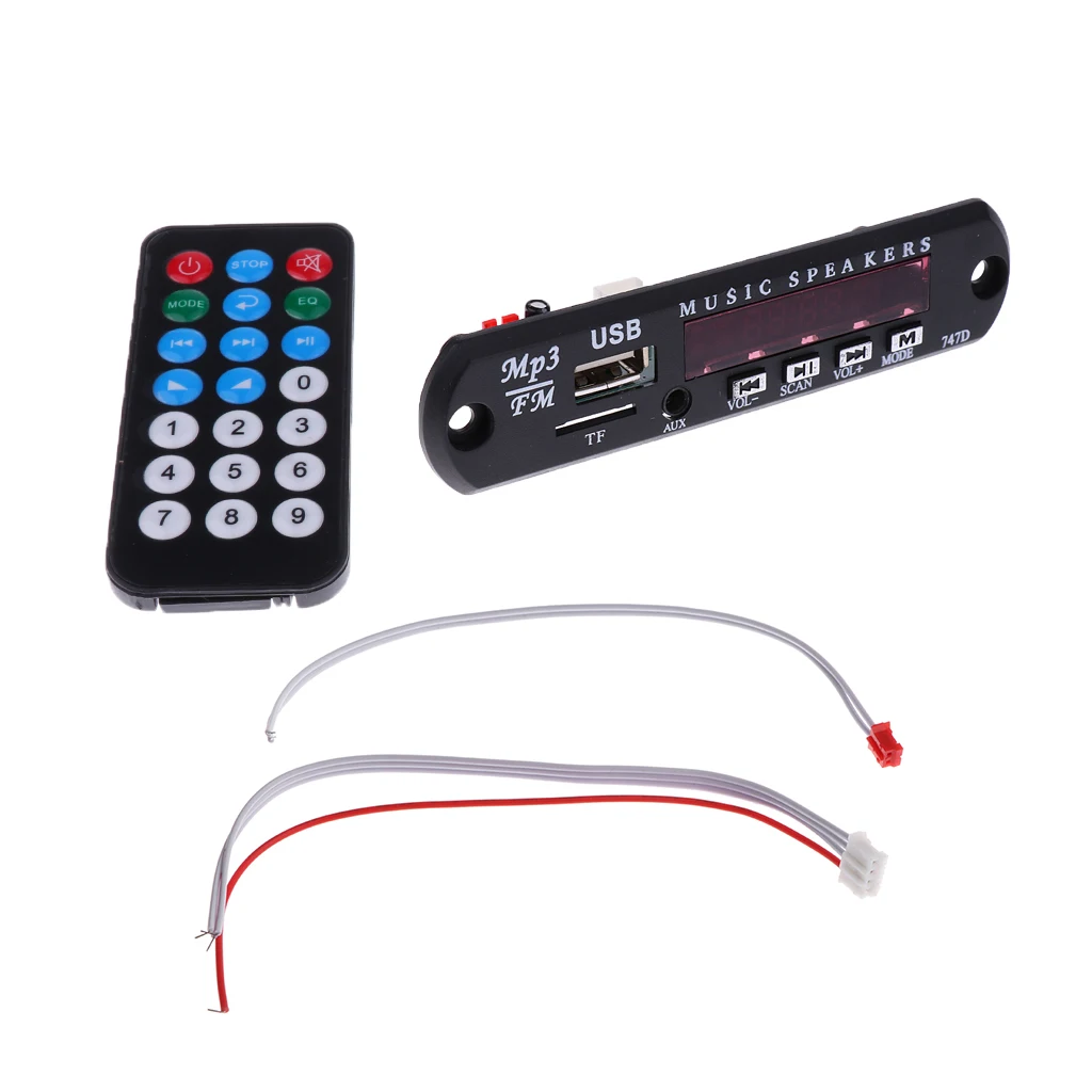 Car 5V/12V MP3 Decoder Board Audio Receive Module U-disk TF SD Card + Remote