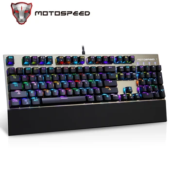 شراءكيبورد إضاءة خلفية, لوحة المفاتيح الأصلية طراز (Motospeed CK108) لهواة الألعاب، مفاتيح ملونة RGB، مع إضاءة خلفية