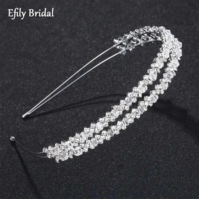 Efily – bandeau en strass pour femmes, accessoires de cheveux de mariage, couvre-chef de luxe en cristal, cadeau de demoiselle d'honneur