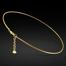 Богемные женские воротник из стерлингового серебра 925 минималистическое ожерелье из чистого серебра серебро/золото Выберите леди Гламурные ювелирные изделия девушки подарки