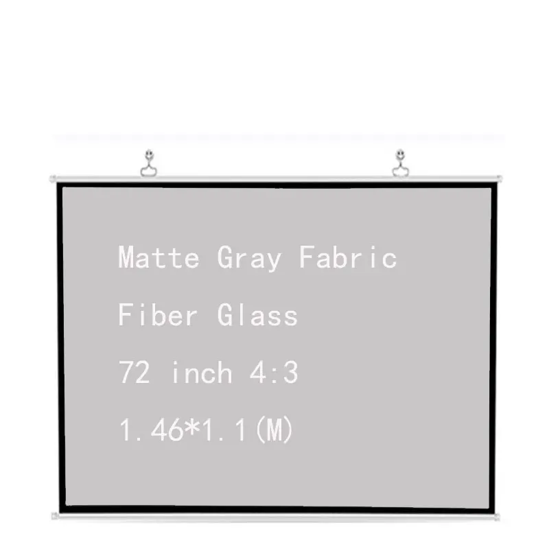 Thinyou 72 inch 4:3 Projector Screen Matte Gray Fabric Fiber Glass Home Cinema Curtain 3D HD Screen Canvas Wall Mounted