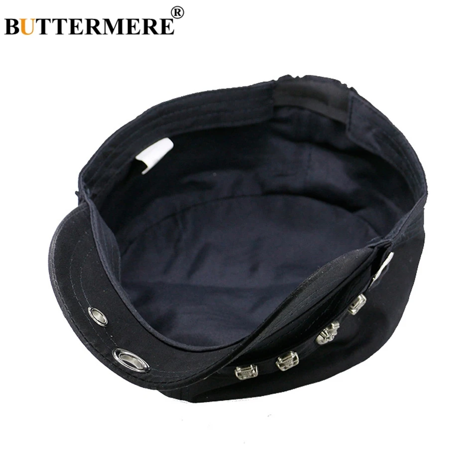 BUTTERMERE мужская хлопковая военная шапка черная панк рок плоская кепка женские