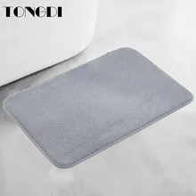 

TONGDI Bathroom Carpet Mat Soft Shower Quick-drying elastic Coral velvet Suede Anti-slip Rug Decoration For Home Bath Kitchen