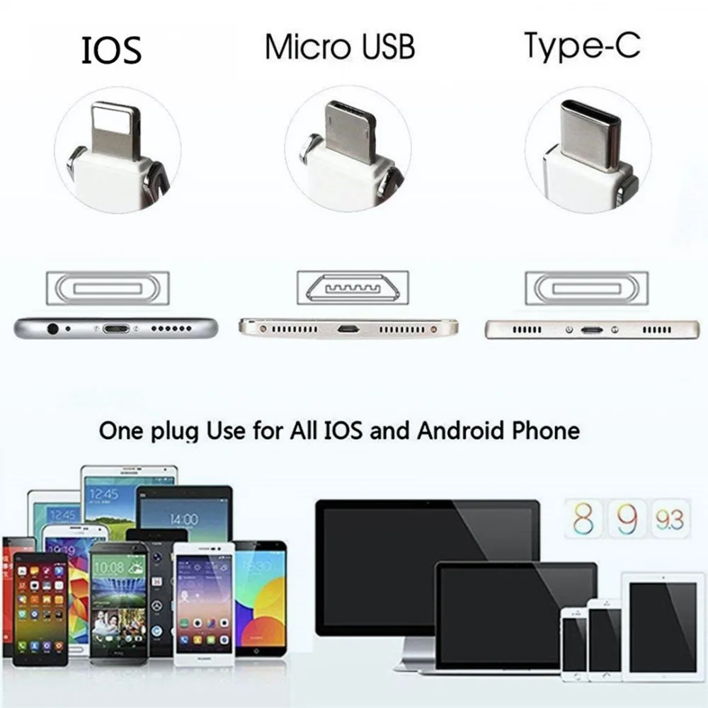 3 в 1 брелок USB кабель для зарядки Micro usb type C кабель для освещения для iPhone XS Android 2A Мини Брелок Зарядное устройство кабели для зарядки