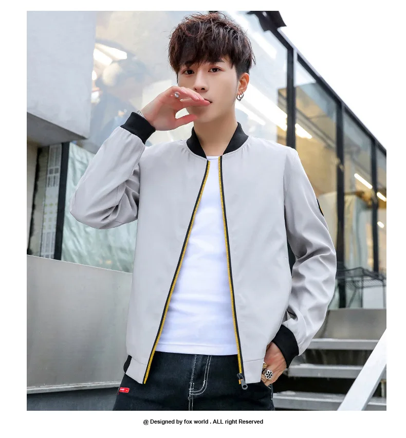 Yao shuai весна и осень стиль Мужчины Бейсбольный воротник вышивка Slim Fit пальто большой размер Повседневная универсальная трендовая куртка