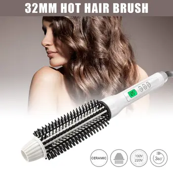 

Professional Ceramic Anion Hair Curler Hot Heat Comb Electric LCD Hair Brush Curling Comb Round Large Roller Waver for Women