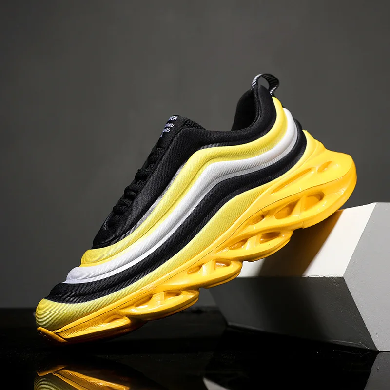 

Colorful Shoes Men's 2020 New Korean-style Trend Shock Absorption Dad Athletic Shoes Extra High Soft-Sole Ultra-Light Running Sh
