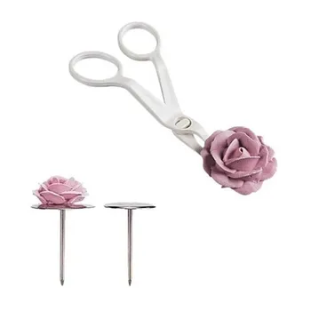 

2pcs Decorating Auxiliary Tools Pastry Tools Cake Nails Set Baking Accessories Cake Scissors Cream Flower Transfer Rose flowers