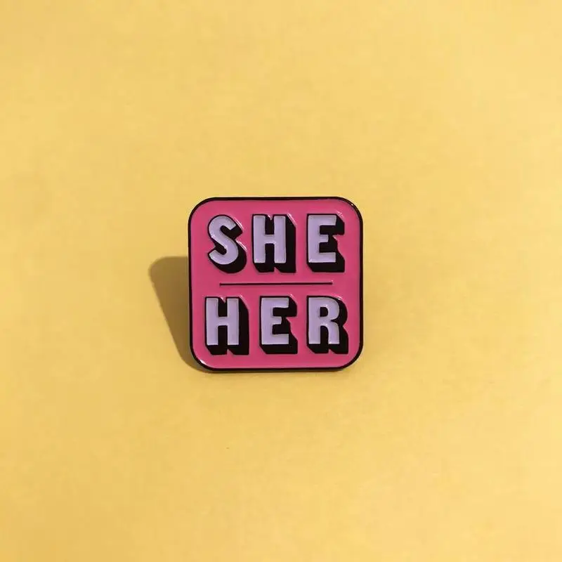 Новинка эмалированная брошь She/Her|Броши| |