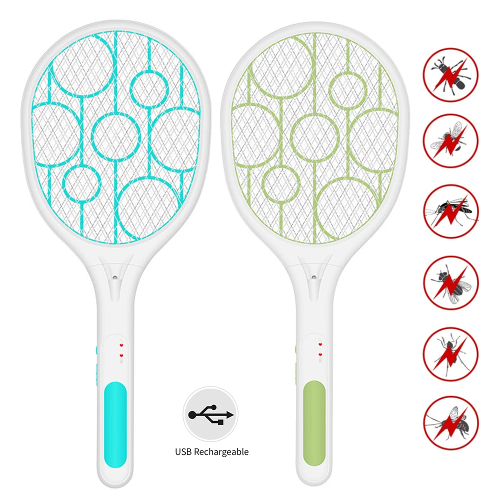 Electric Hand Held Bug Zapper Insect Fly Swatter Racket Portable