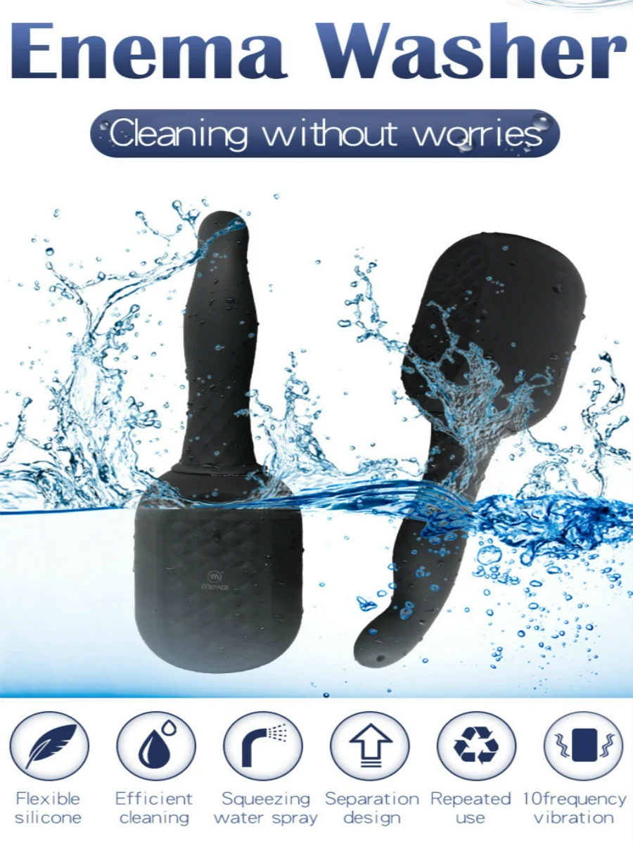 Vibration Silica Gel Enema Atrium Anal Cleaning Tube Vibration G Point Masturbation Bar Male Female Sex Adult Products Anal Plug Vibration Silica Gel Enema Atrium Anal Cleaning Tube Vibration G Point Masturbation Bar Male Female Sex Adult Products Anal Plug