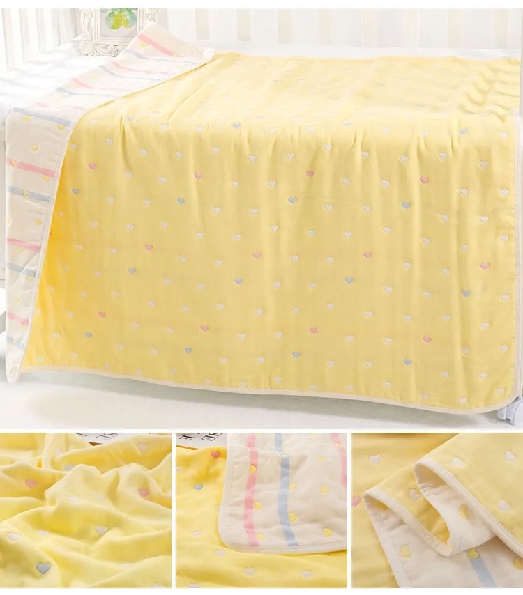 Хлопковое постельное белье, шестислойное газовое детское полотенце, одеяло, весенне-осеннее одеяло, детское банное полотенце, многофункциональное газовое одеяло