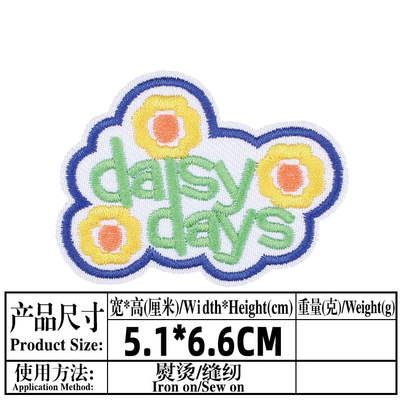 Flower Embroidered Patches for Clothing Thermoadhesive Badges Patch Thermal Stickers for Fabric Clothes Appliques Decoration