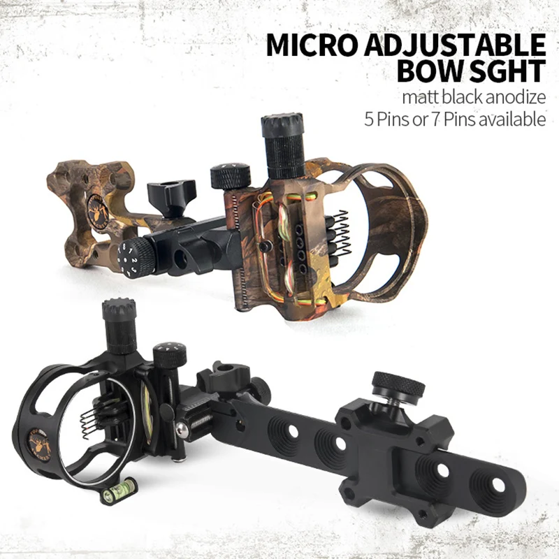 Topoint 5/7 Pin Bow Sights DB8 Series Micro Adjust Tool Less Design for